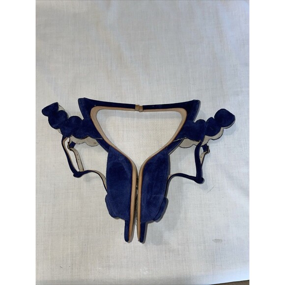 Boden Women’s Dressy Heels Size 37 U.S. 6 B Blue Suede Leather Formal Party - Picture 5 of 12